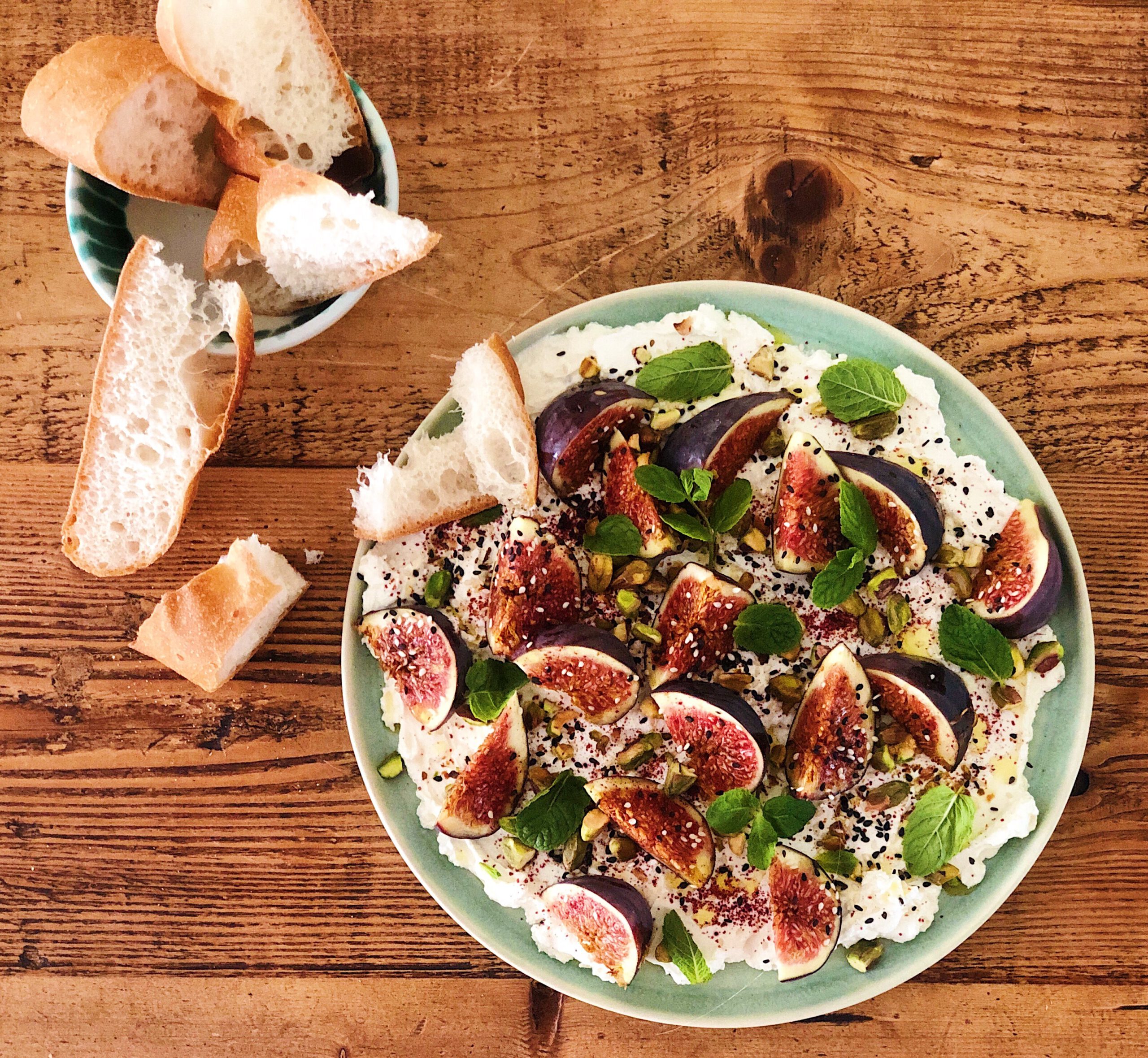 Homemade Labneh With Figs Pistachio And Mint Delizabeth And Grazings