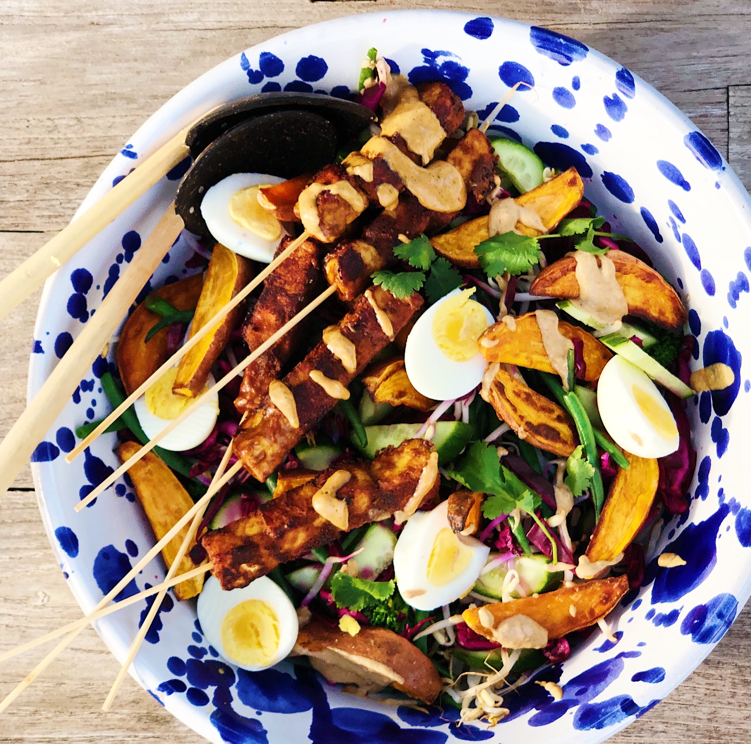 Meal Prep Satay Inspired Thai Chicken Salad Bowls - Project Meal Plan