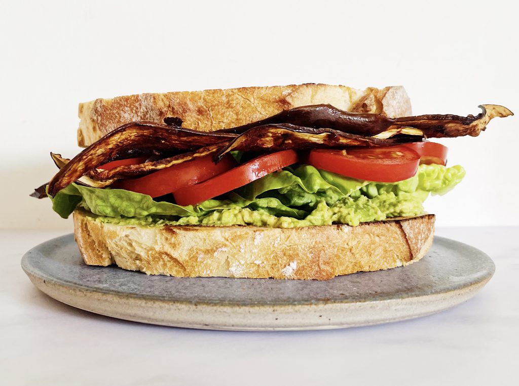 Aubergine BLT sandwich