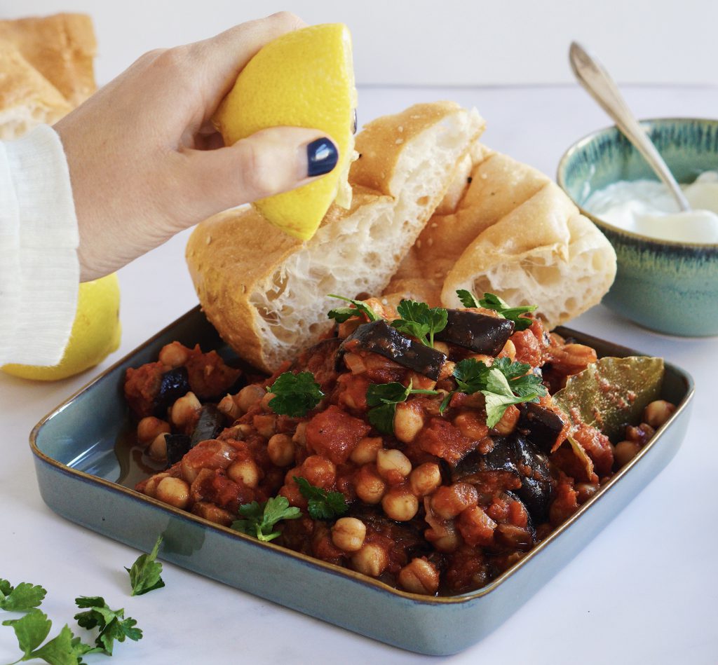 chickpea and aubergine stew