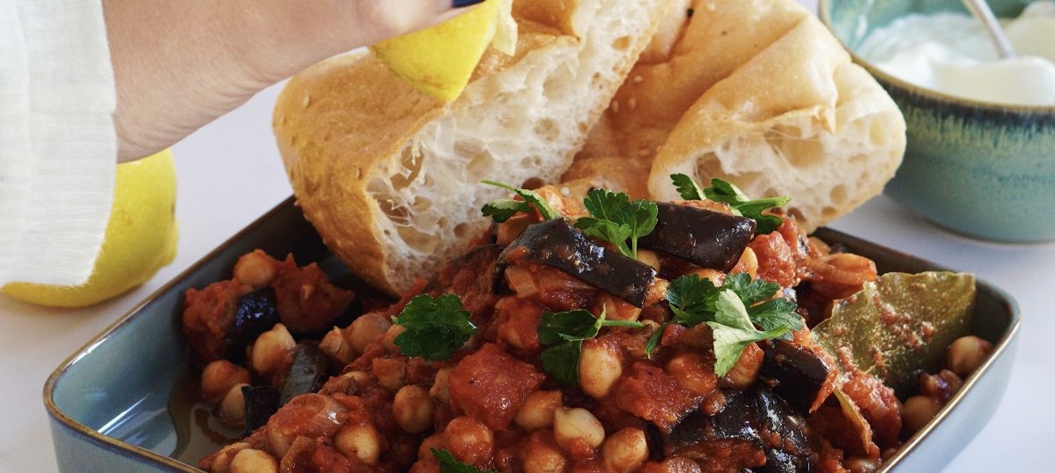 chickpea and aubergine stew