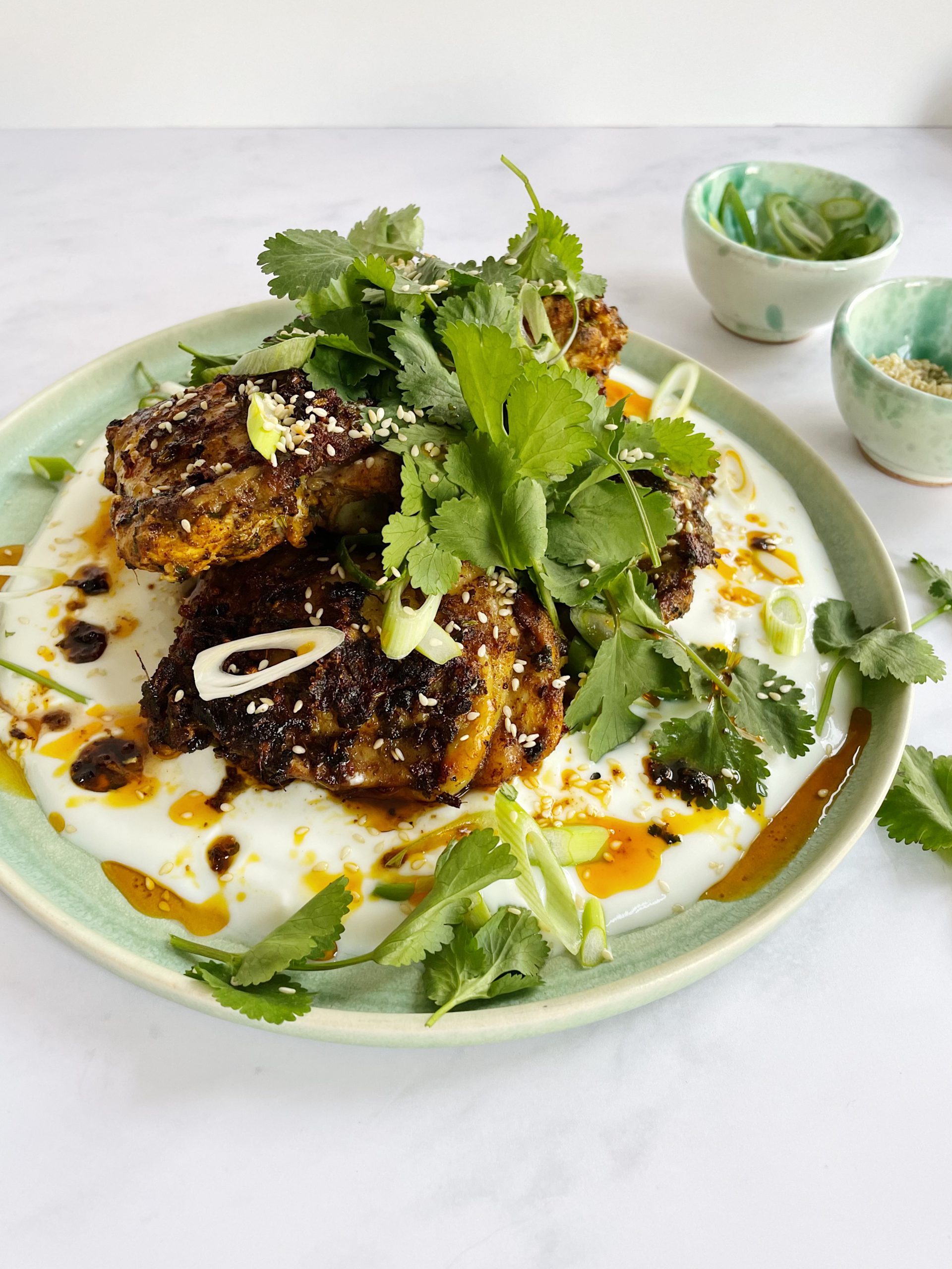 Roast chicken with yoghurt and coriander