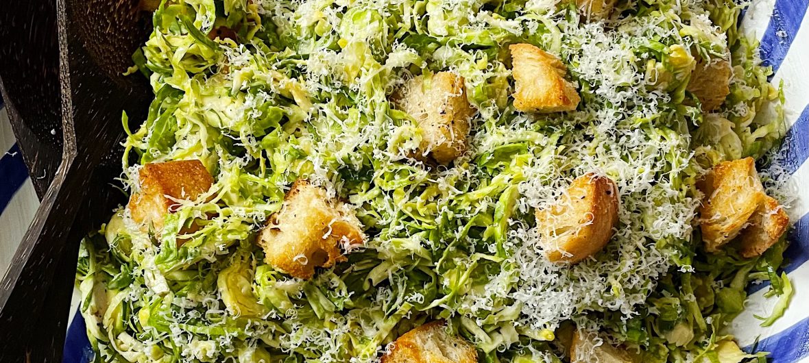 Brussels sprouts caesar salad
