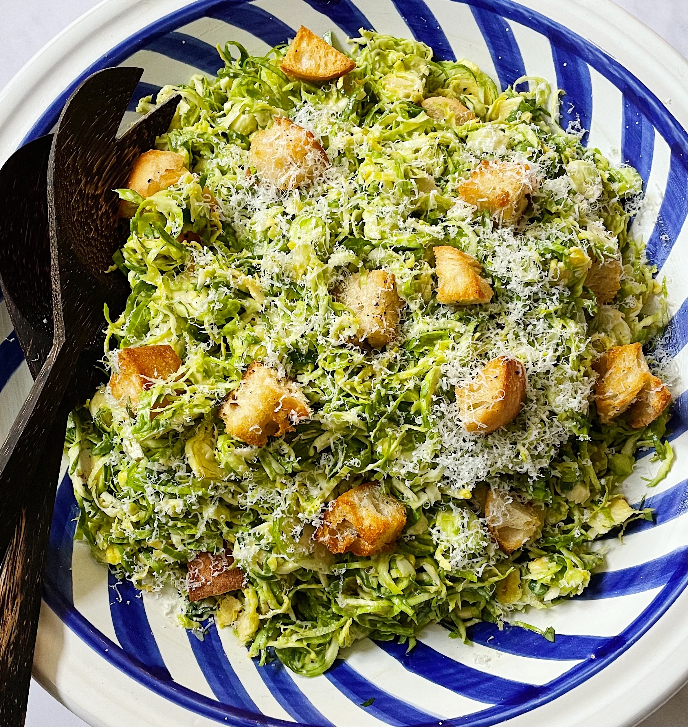 Brussels sprouts caesar salad